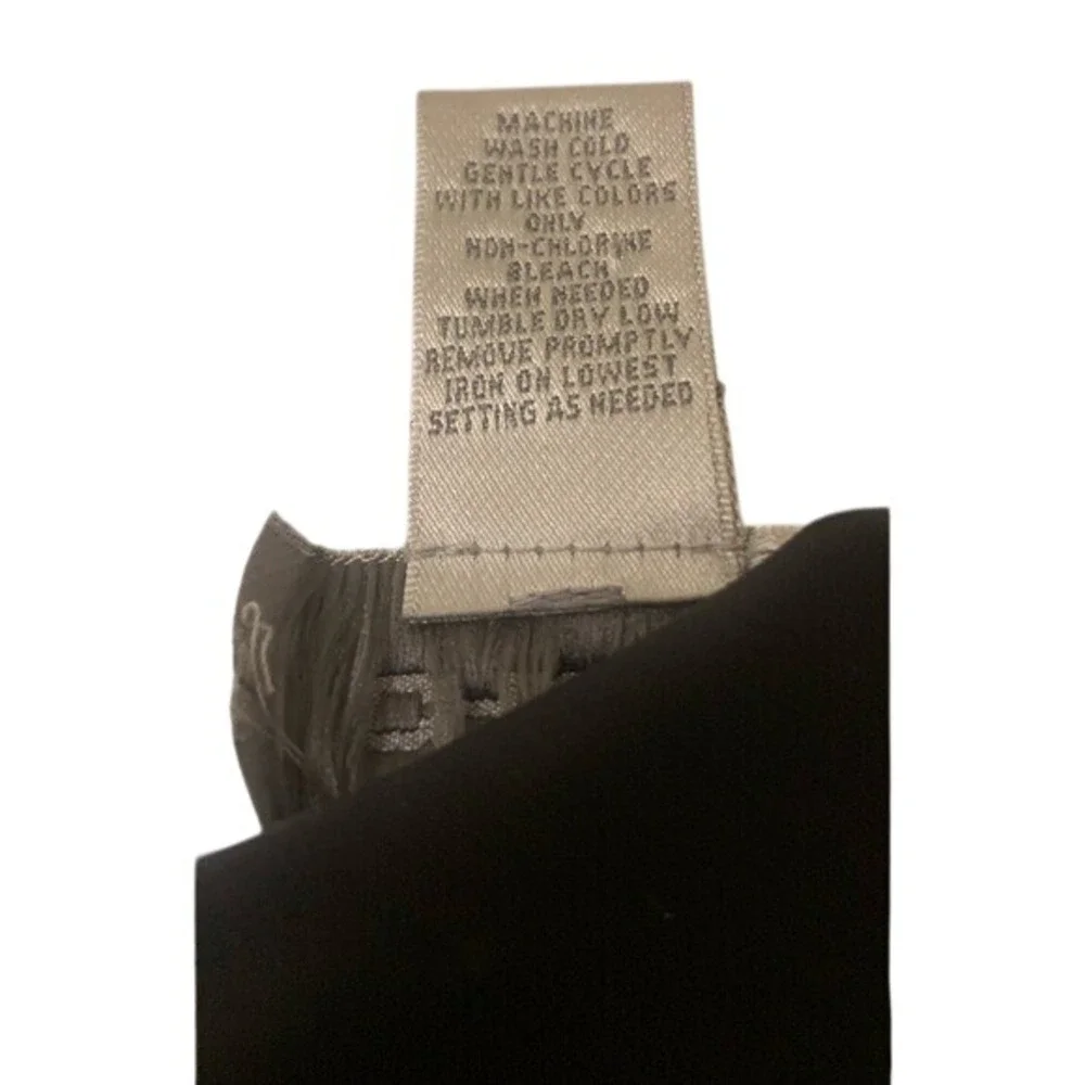 Chico's Black Stretch Dress V-Neck Peplum Tie-At-Waist 3/4 Sleeve Sz Medium (1)‎ - Picture 12 of 13